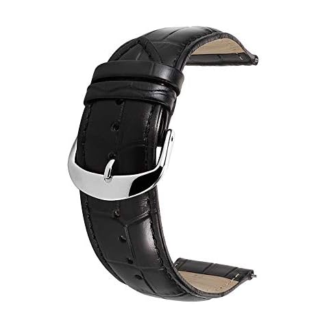 Watch Straps, Fashionable Leather Replacement Men's and Women's Watch Band, 316 Stainless Steel Pin Buckle, Suitable for a Variety of Traditional Sports Watch Mounting Accessories22mm Black Cover