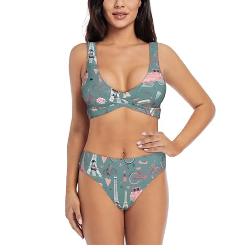 Maillot de bain 2 pièces Tour Eiffel l'élégance parisienne romantique pour sublimer votre été