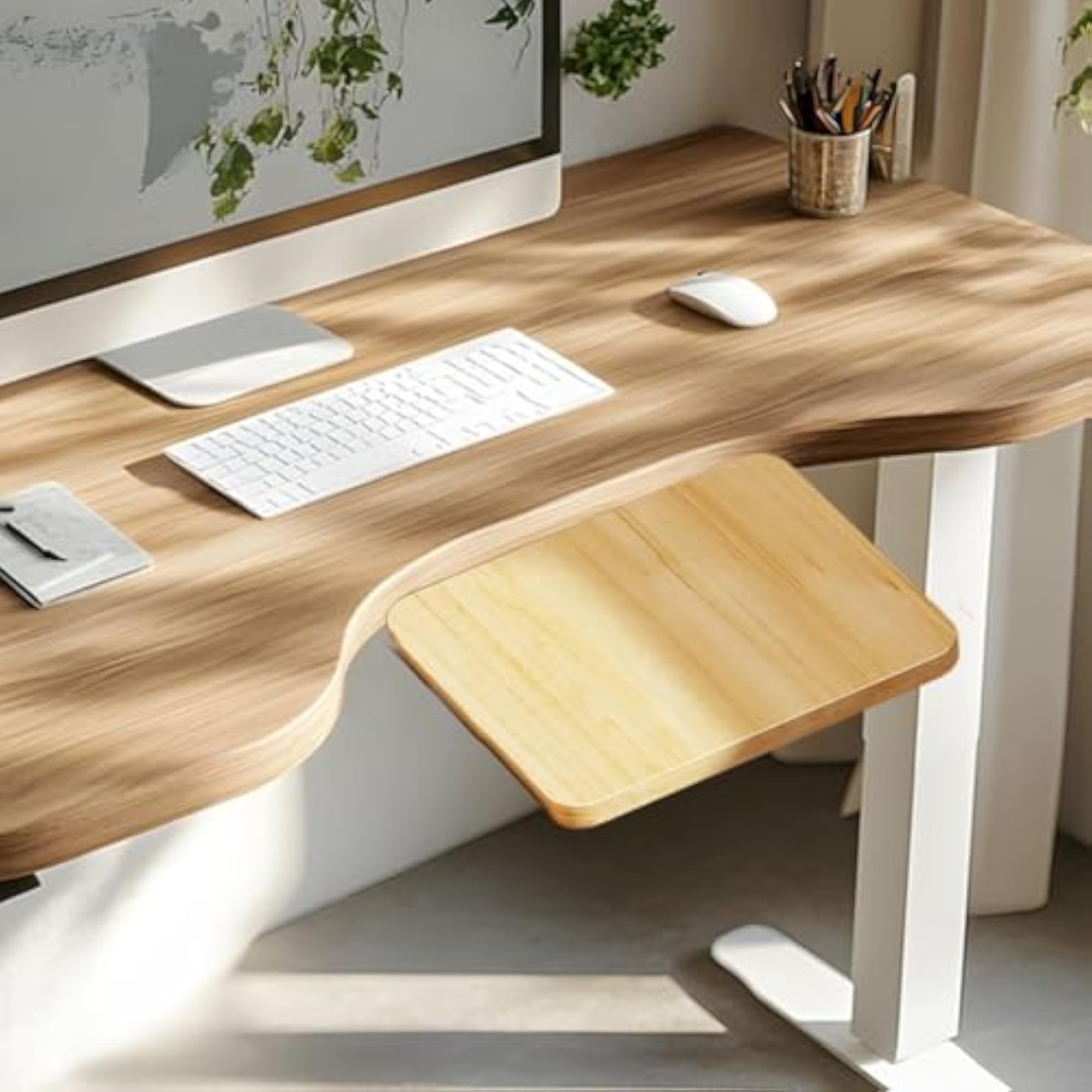 Desk Extender Tray Clamp on Desk Extender Shelf Board Table Mount for Office