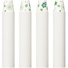 [600 Pack] Paper Cups, 3oz Disposable Bathroom Cups, Mouthwash Cups, Cold Disposable Drinking Cup for Party, Picnic, BBQ, Travel, and Event, Green Floral