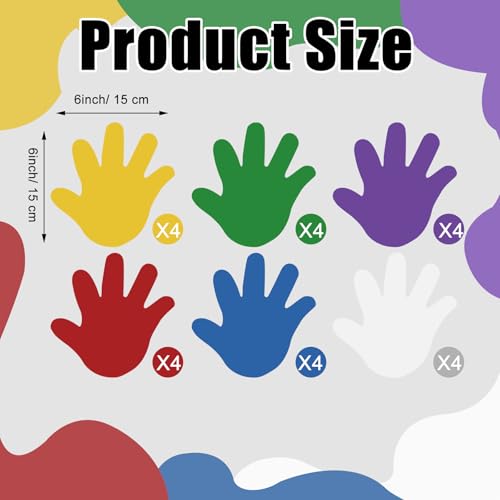 Image of Ireer 48 Pcs Large Foam Hand Cutouts 6 Inch Assorted Color Handprint Die Cuts Hand Bulletin Board Cutouts for DIY Craft Projects Back to School Classroom Decoration