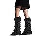 YJZQ Damen Plüsch Beinwärmer Mädchen Sexy Leggings mit Schnürung Weiche Beinstulpen Kunstfell Beinlinge Pelzigen Stiefelüberzüge Bequem Winter Stulpen für Stiefel, High Heels 40CM