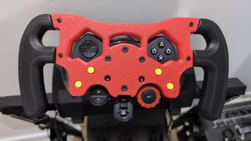 F1 Racing Wheel Mod Kit for Logitech G29 G920 G923, Professional Simulator Upgrade, Ergonomic Controls &amp; Quick-Install Bracket, Gift for Sim Racer or Motorsports Enthusiast (Black+red)