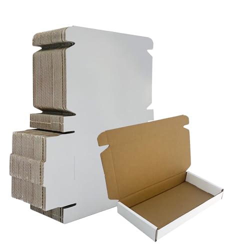 8x4x1 inch Small White Shipping Boxes 50 Pack, Corrugated Cardboard Mailer Boxes Bulk for Packaging Business Mailing Gift,Mini Mailer Boxes for Packaging Supplies Business Present