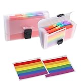 Einzigartiges design: Es nimmt ein schnappschalter-design an, das bequem zu öffnen und zu schließen ist und dateien schützen kann. 13 taschen, 6 farben in einem set, 2 sets in jedem set, erweiterbarer aktenorganisator, einfach zu organisierende tagesakten, wasser- und staubdicht, bieten guten schutz für daten.