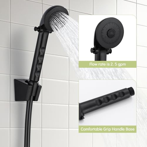 Image of RV Shower Faucet with Hose and Head, RV Outdoor Shower Kits, RV Tub Faucet with Shower Diverter Outdoor Shower Kit Fits for RV /Campers,Travel Trailer,Motorhome (Shower Faucet Kit, Black)