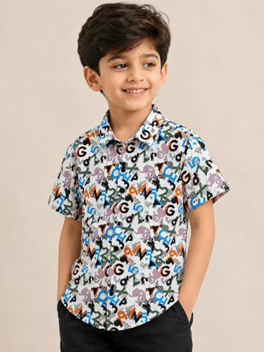 Image of RICH COPPER Fashionable Cotton Printed Half Sleeve Casual Shirt for Men Featuring Lightweight Fabric and Modern Design
