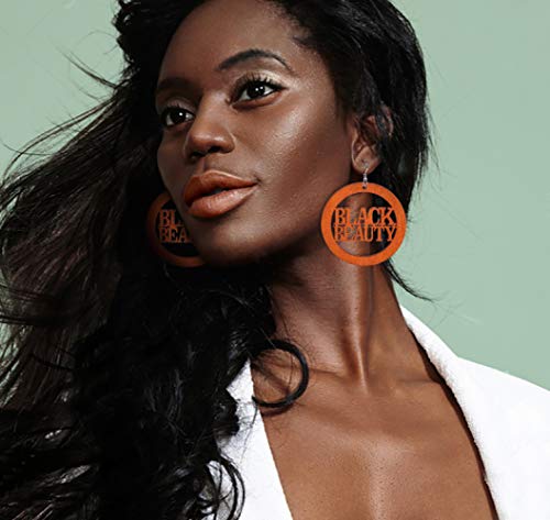 20 Pairs African Earrings For Women Wooden Black Lives Matter Earrings African Map Round Painted Wooden Earrings Statement Ethnic Dangle Earring #TOP5