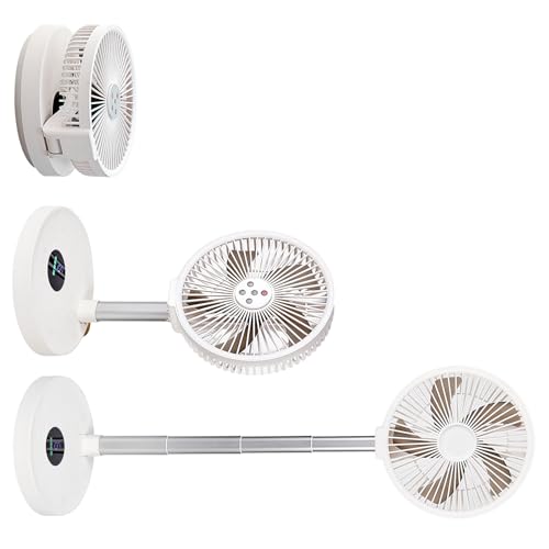 hogtnd Dispositivo de base extensible compacto con soporte remoto de 88 cm de alto, flujo de 360 grados para sala de estar, tienda de campaña, ventilador de panel táctil