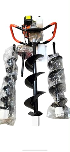 Tarière Thermique 52cc Professionnel , 3 Mèches, Rallonge 30cm, Moteur 2 Temps, Kit + équipement de sécurité