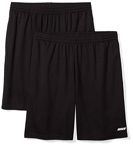 Amazon Essentials Performance Tech - Pantalones cortos de ajuste holgado para hombre (disponibles en grande y alto), paquete de 2, negro, talla XXG