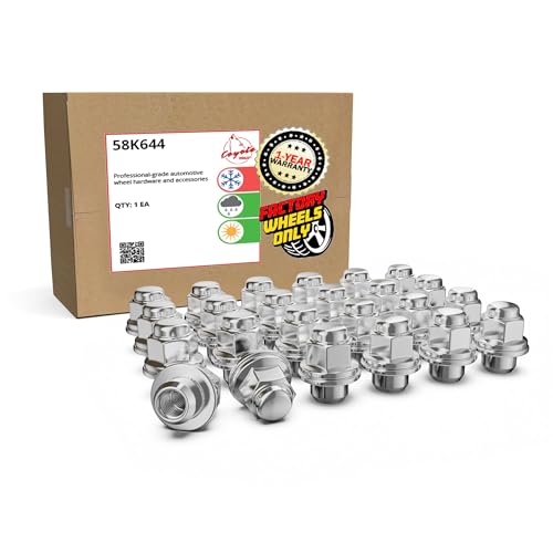 Image of Wheel Accessories Parts 24 Pcs M12x1.25 12x1.25 Thread OEM Factory Style Lug Nuts 1.45 inch Long Chrome 13 /16 inch 21mm Hex 40224-JK00A 611-294 Fits Nissan Frontier Titan (Non XD) X-Terra