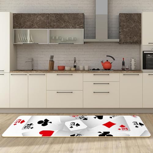 Alfombrillas de cocina antideslizantes y lavables con diseño de póquer 3