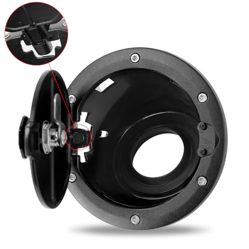 SUNPIE Compatible with 2007-2018 JK JKU Fuel Filler Aluminium Metal Door Cover Gas Tank Cap with Coded Lock Compatible with 2007-2018 JK & Unlimited 4-Doors