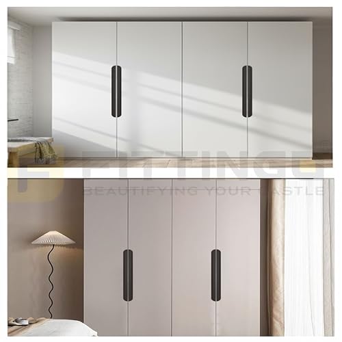 Image of VEZEL Aluminium Cabinet Handle /Wardrobe Handle, Knobs for Cabinets Handle - Modern Cabinet Pull for Wardrobe, Drawer & Cabinets Furniture, (Silk Black) 96mm - Pack of 2-| 3 Years Warranty |
