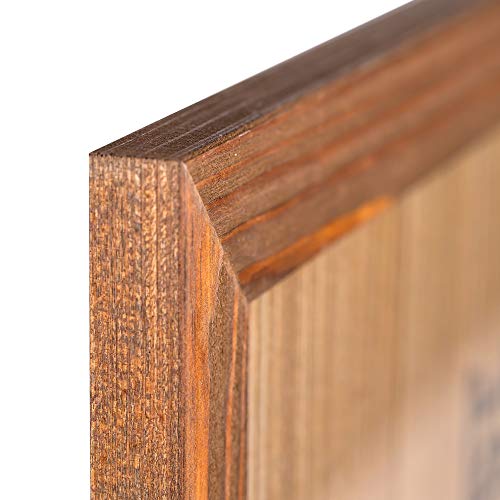 Image of Rustic Wooden Poster Picture Frame 13x19 - Natural Solid Eco Distressed Wood for Wall Mounting Photo Frame - Honey Brown