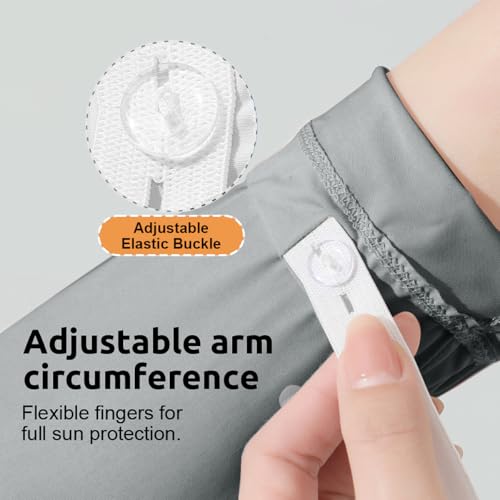 Image of PALAY Hand Gloves for Sun Protection with Arm Sleeves for Women Men, Nylon Ice Silk Sun Protection Gloves Women Cooling UV Hand Cover Arm Sleeves for Bike Riding - Anti-slip