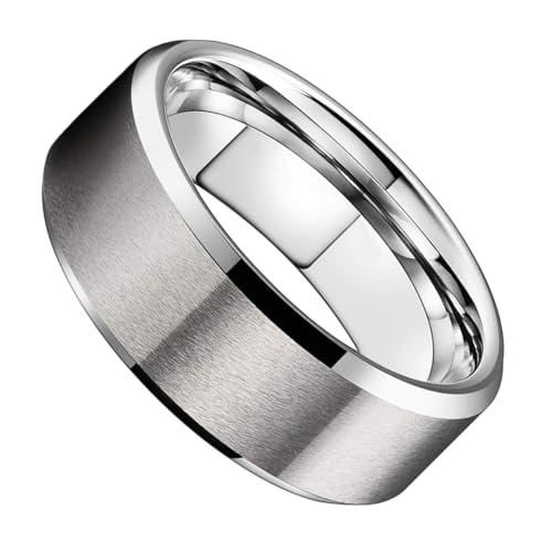 Anel Masculino Prata 6mm Aço Escovado Social Homens Acessórios Urbano (21/22)