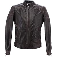 Belstaff Chaqueta Hombres 71020820 Outlaw 2.0 Black Cuero Negro
