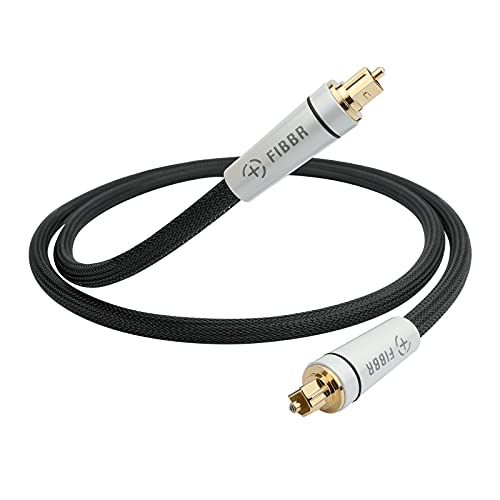 FIBBR Cable de audio óptico Toslink digital Cable de fibra óptica S/PDIF con conectores chapados en oro de 24K para barra de sonido, Smart TV, PS4, X-Box, DVD/CD, cine en casa (3 m/9.84 pies) Cover