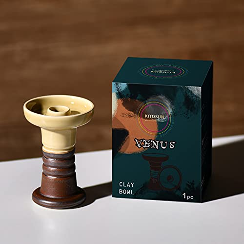 Shisha kopf Kitosun Venus Hookah Bowl Schale mit Rand kompatibel mit HMD Provost & Foil, Shisha Geschmack 20 g letzte 1,5-2 Stunden (Rosteisen)