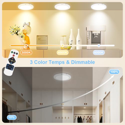 Image of 2Pack Rechargeable Magnetic Ceiling Light /Shower Light with Remote
