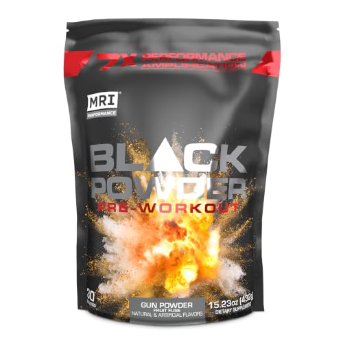 Image of MRI Black Powder Pre-Workout, Creatine & Beta-Alanine (Gun Powder, 30)