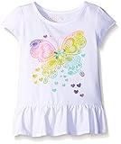 Kidtopia Toddler Girls' Cap Sleeve Peplum Top with Butterfly