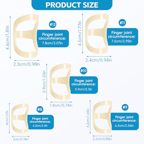 Kecartu Trigger Finger Splint, 5Pcs Oval Finger Support Brace Stabilizer, Finger Protection, Thumb Brace for Arthritis, Mallet Finger, Joint Fixation, Middle,Pinky,Ring Finger (8,9,10,11,12 Sizes) - Image 3