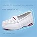 Wygwlg Fashionable Non Slip Nursing Shoes, Women's Breathable Hollow Out Slip-On Leather White Nurse Working Shoes, Cute Non Tiring Feet Soft Bottom Uffer Wipeable Nonslip Hospital(White-Pink,4.5)