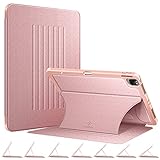 CaseBot Magnetic Case for iPad Pro 12.9-inch 6th Generation 2022, Multiple Angle Shockproof Rugged Stand Case, Soft TPU Back Cover w/Pencil Holder, Also Fit iPad Pro 12.9' 5th/4th/3rd Gen, Rose Gold