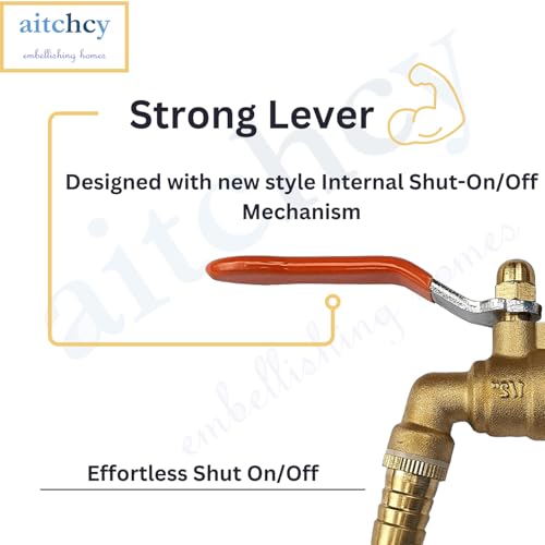 Image of Nozzle Brass Bib Cock with Hose Clamp for Bathroom | Kitchen |Garden Tap| Washing Machine Tap | Outdoor Taps