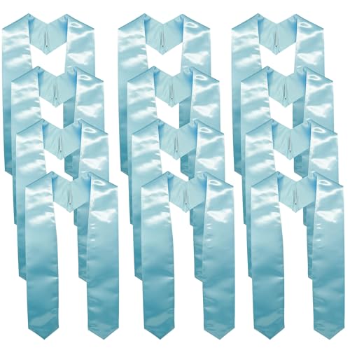 Image of GraduationMall 12 Pieces 72 Inch Plain Graduation Stole Bulk Sublimation Blank Honor Graduation Sash Unisex Adult