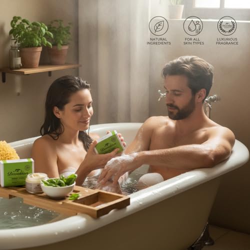 Image of Devotion | SWEET BASIL Natural Bath Soap | Pack of 6 | 75g Each | Gentle & Refreshing | For All Skin Types