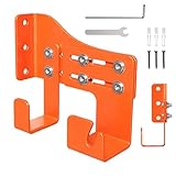 Soporte de hoja seguro - Colgador organizador de motosierra para exhibición de equipos | Construcción de hierro de calibre pesado con de dos ganchos, ajuste de pared estable para herramientas,