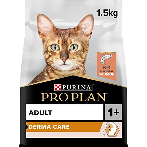 PURINA PRO PLAN | Derma Care | Chat Adulte à poils longs | Croquettes formulées pour maintenir une peau saine, un poil brillant, limiter la perte excessive...