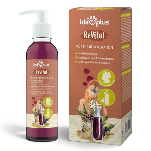 Ida Plus ReVital 200ml zur Fütterung nach Anti Milben & Wurmkur Behandlung optimale Regeneration nach Milben- Wurm- & Kokzidienbefall bei Hühnern & Geflügel mit Eisen & Vitamin B-Komplex