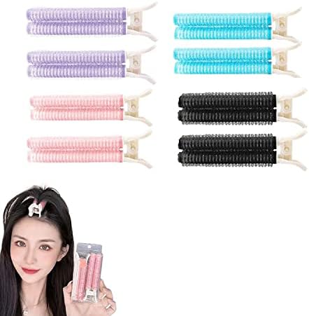 Hair Root Clips Double Self-adhesive Voluminous Curling Rollers - Hair Roller Hair Curler Clips Volumizing Hair Root Clips Hair Root Bangs Fluffy Clips (8pcs)