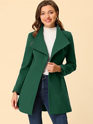 Image of Allegra K Women's Winter Elegant Stand Collar Overcoat Long Belted Pea Coat