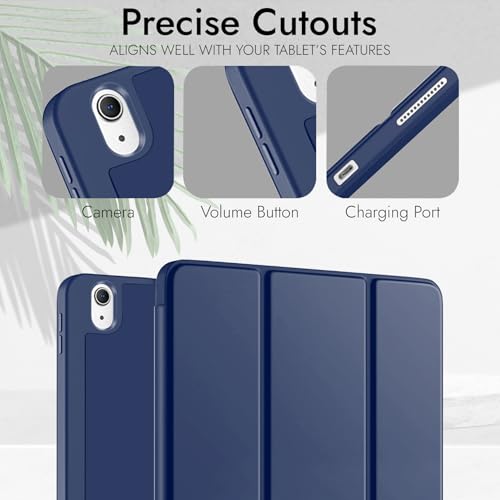 Image of Robustrion Case for iPad 11th Gen (A16) / 10th Generation Cover Case (2025 /2022), Smart Flexible Trifold Flip Stand Cover [Pencil Holder] for iPad 10th Gen / 11th Generation [Auto Sleep Wake] - Navy