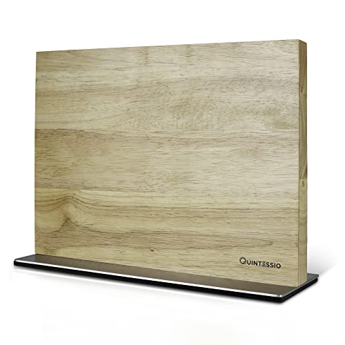 QUINTESSIO XL Premium bloc à couteaux magnétique sans couteaux - porte-couteaux magnétique des deux côtés - bloc à couteaux magnétique XL de haute qualité - chêne clair
