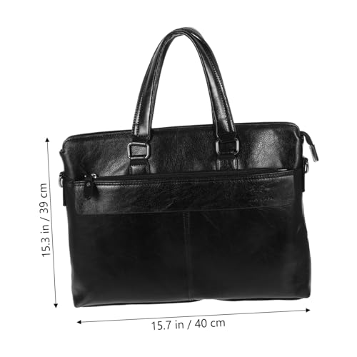 Gadpiparty 1pc Pu Leather Briefcase for Men Stylish Business Laptop Bag Capacity for Work College and Travel Professional Messenger Shoulder Bag2