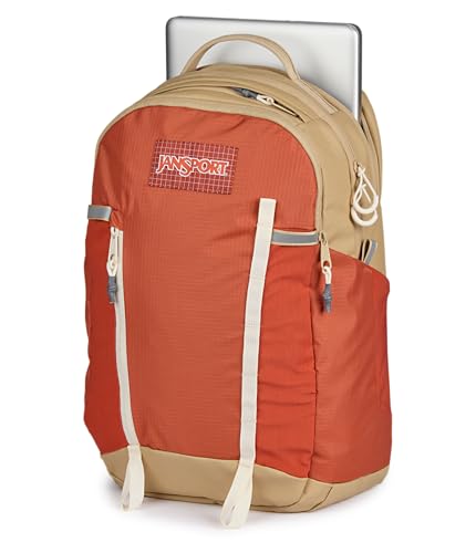Image of JanSport 28L All Around Pack - 15 inch Laptop Sleeve, Dune Red | Versatile Rucksack w /Hydration Sleeve, Reflective Accents & Safety Whistle