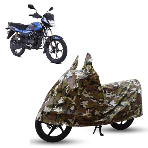 Image of Sulfar Bike Cover for Bajaj Platina (110) | Waterproof, Dustproof & UV Protected | All Weather Two Wheeler Cover (Army Green) New 2026 Variants