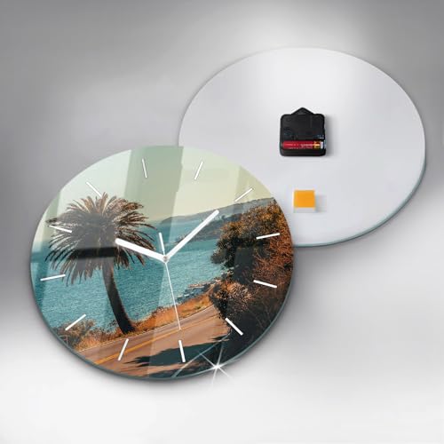 Horloge en verre sans tic-tac Wallfluent 30 cm pour dormir au calme