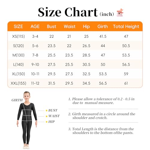 Image of Kepblom Girls Scoop Neck Long Sleeve Unitard Bodysuit Dancewear For Child
