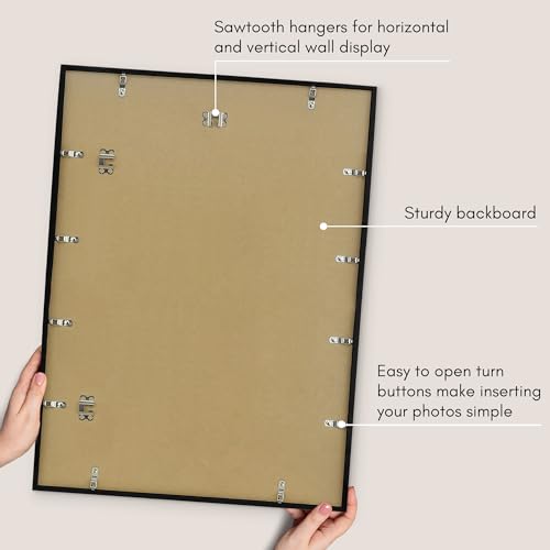 Americanflat 20x27 Picture Frame with Polished Plexiglass - Streamline Collection - Thin Border Picture Frame for Wall Display - Hanging Hardware Included - Black