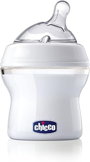 Chicco Natural Feeling Anti-Kolik Babyflasche für 0+ Monate, 250 ml, mit Weichem Silikonsauger und Doppelventil, Natürliches und Instinktives Gefühl beim Saugen, Glasflasche