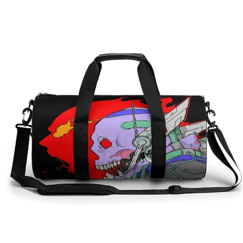 Sac de sport crâne rouge sanglant au design gothique résistant