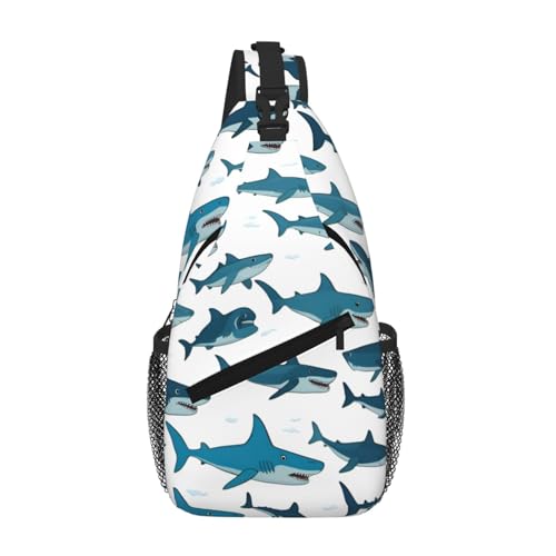 Mochila de pecho de tiburón para festivales y viajes urbanos bolsa cruzada